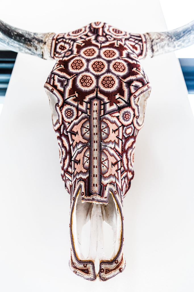 Huichol Beaded Skulls