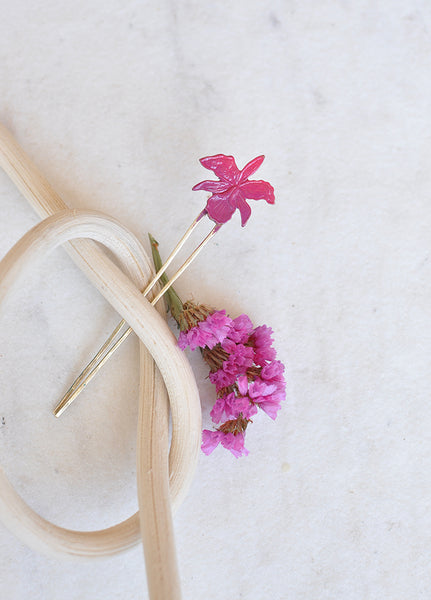 Sunset Orchid Hairpin
