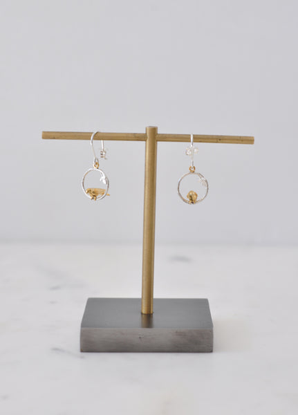 Tiny Bird Loop Earrings