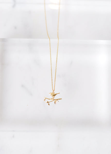 Perched Warbler Necklace