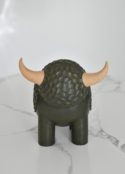 Ceramic Bully: Giant Dark Olive Textured Bully