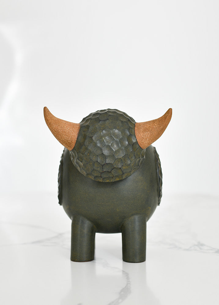 Ceramic Bully: Dark Olive Textured Bully