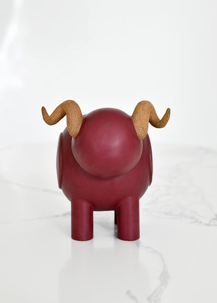 Ceramic Bully: Cranberry Ram