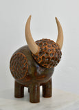 Ceramic Bully: Inferno Red Textured Longhorn Bully