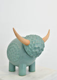Ceramic Bully: Sage Textured Longhorn Bully