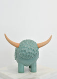 Ceramic Bully: Sage Textured Longhorn Bully
