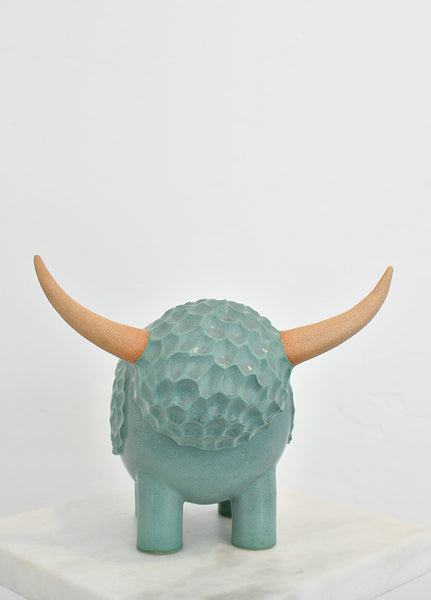 Ceramic Bully: Sage Textured Longhorn Bully