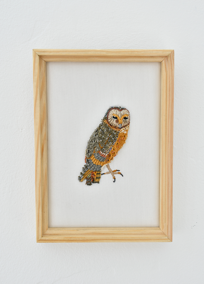 Eastern Barn Owl Beaded Art
