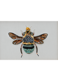Blue Banded Bee Beaded Art