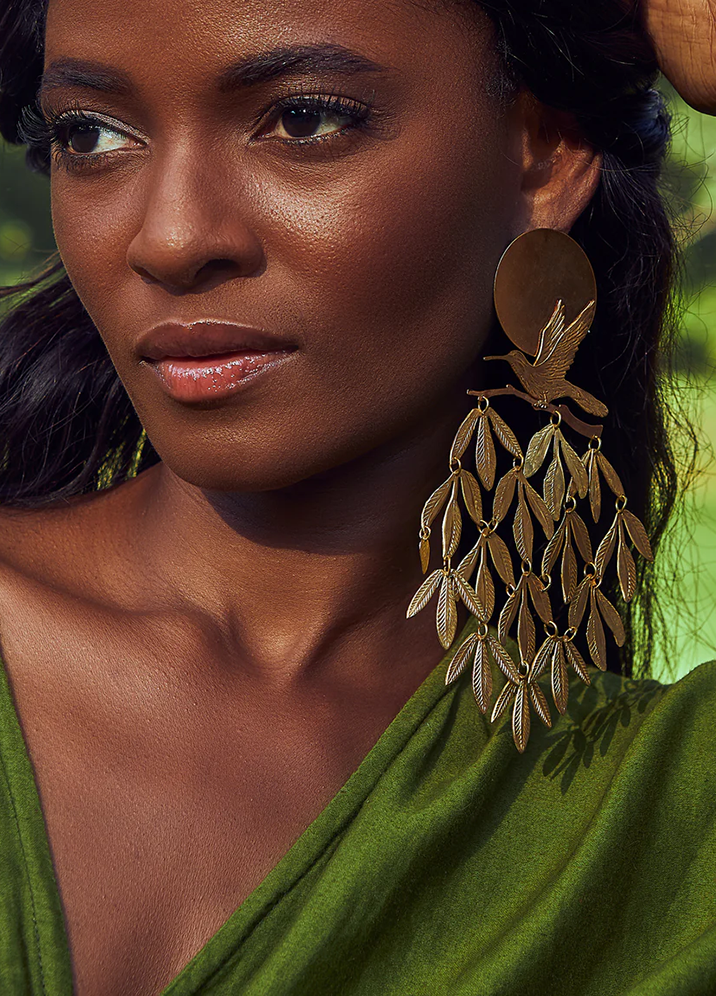 Gold Cascade Tapestry Earrings