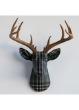 Fabric Deer Head - Hunt Club Plaid
