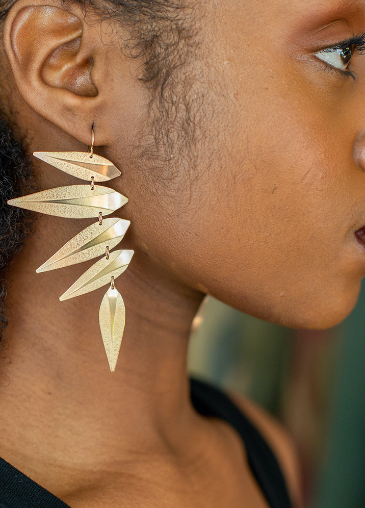 Maxima Leaf Punk Earrings