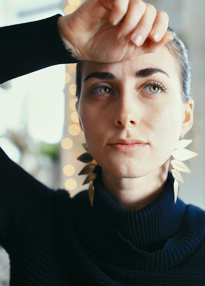 Maxima Leaf Punk Earrings