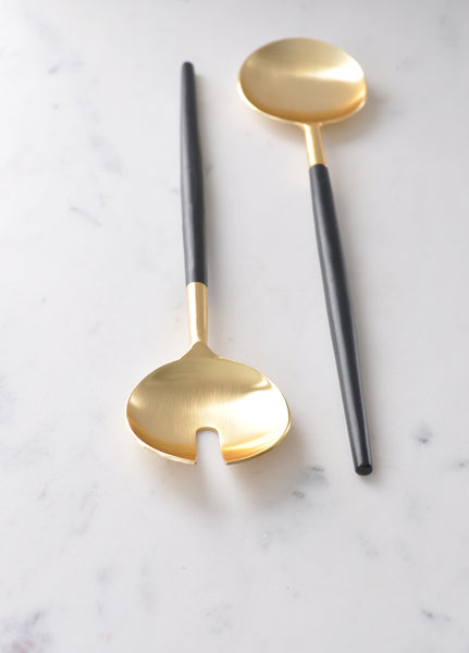 Black and Gold Serving Spoons