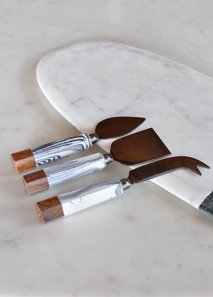 Zebra Marble Cheese Knives