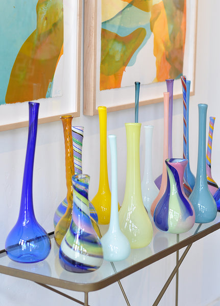 Clear, Colorful Glass Vase