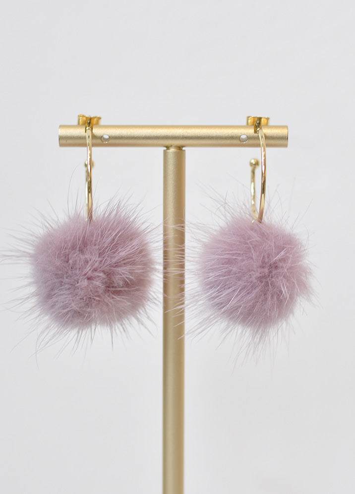Pom Pom Hoop Earring