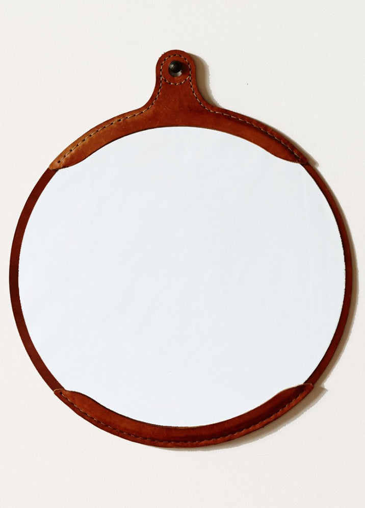 Leather Captain's Round Mirror